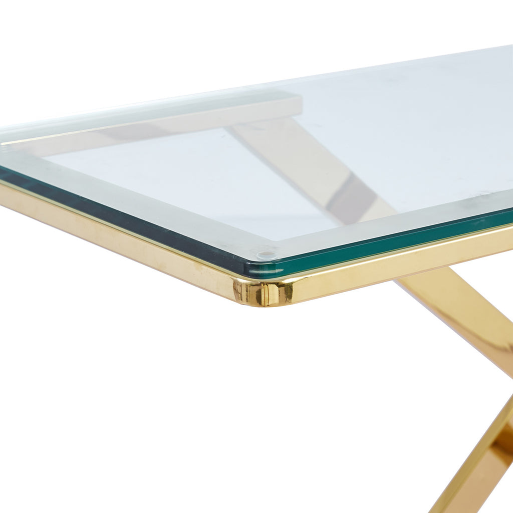 premium glass top console table 