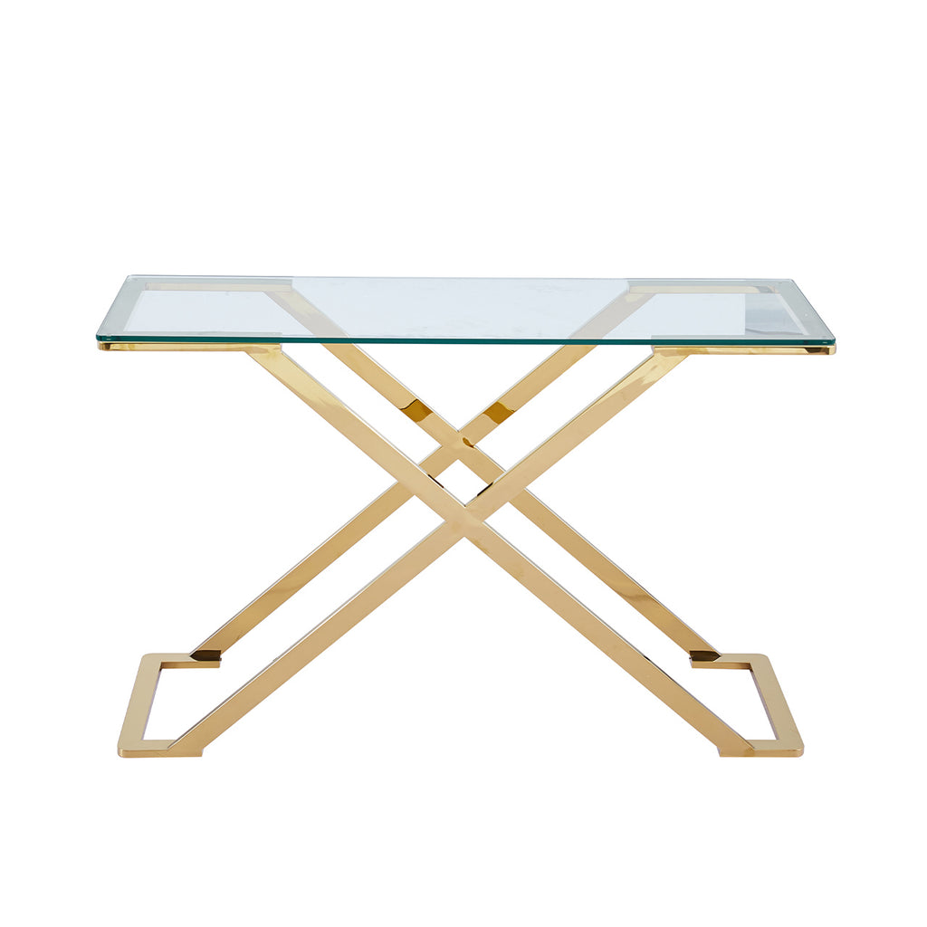 glass console table