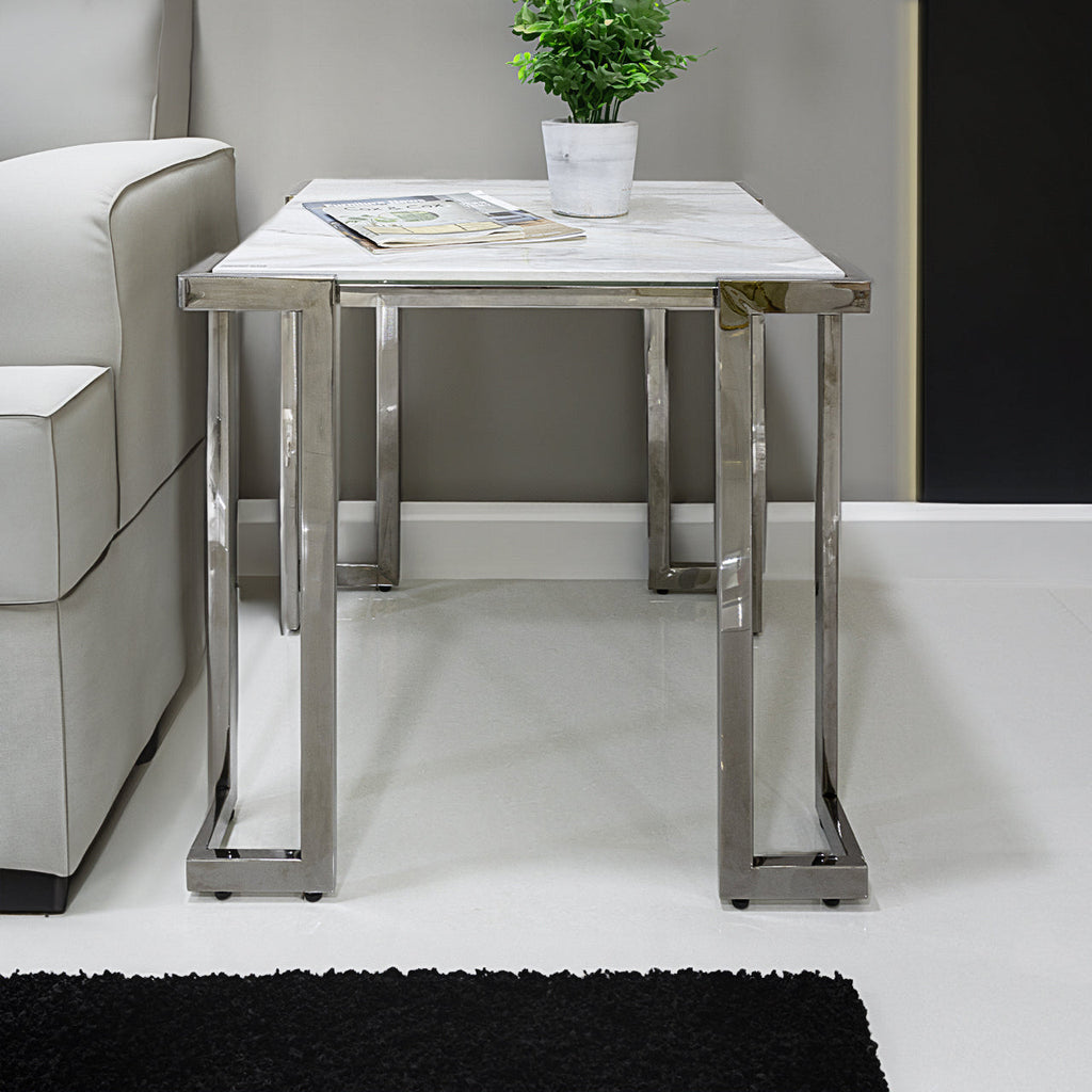 marble glass side table in UAE