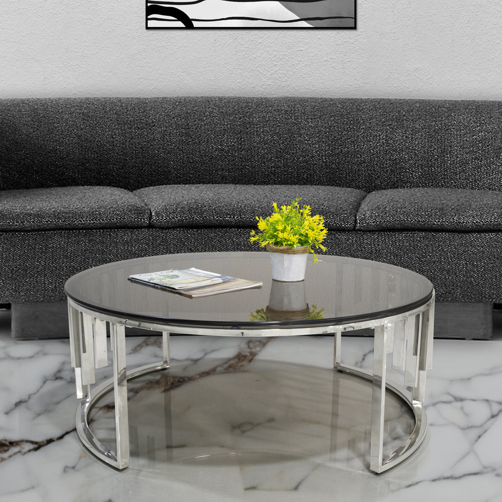 chrome coffee table