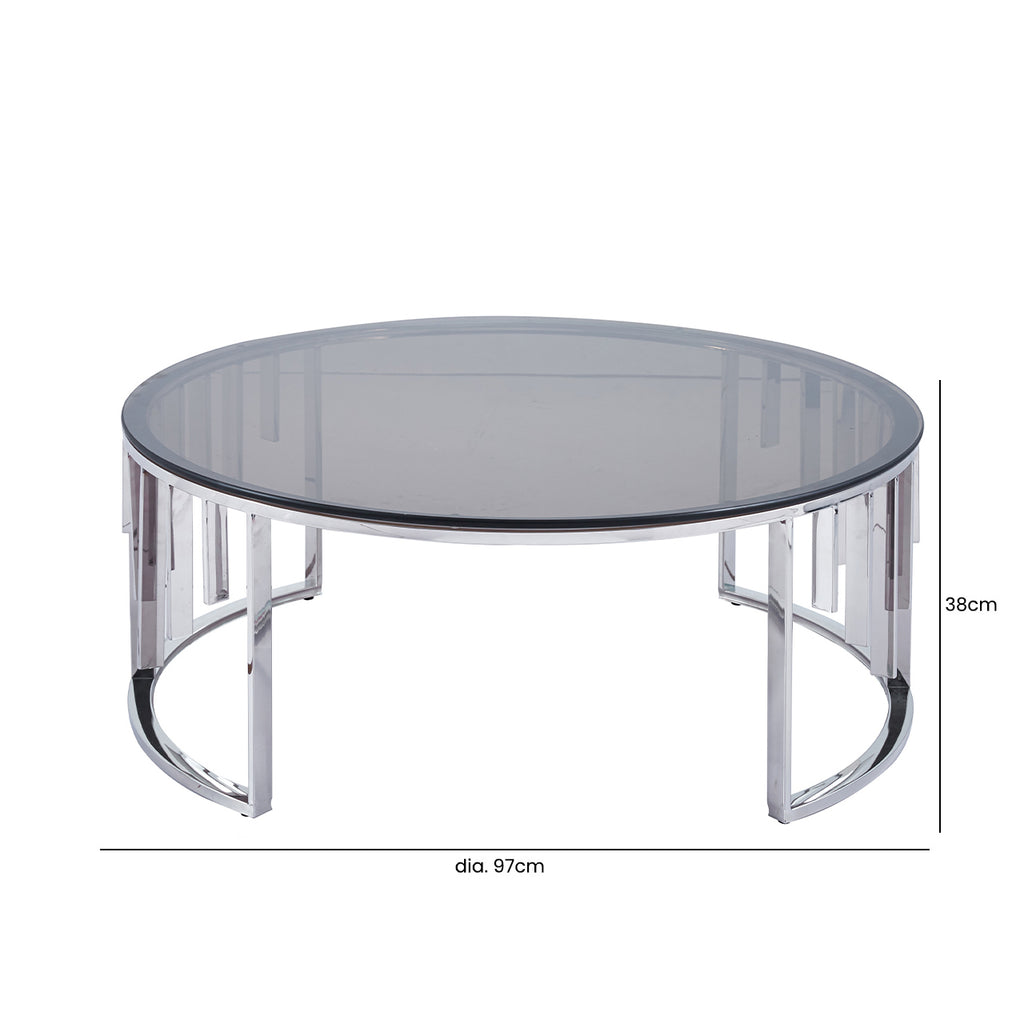 chrome coffee table