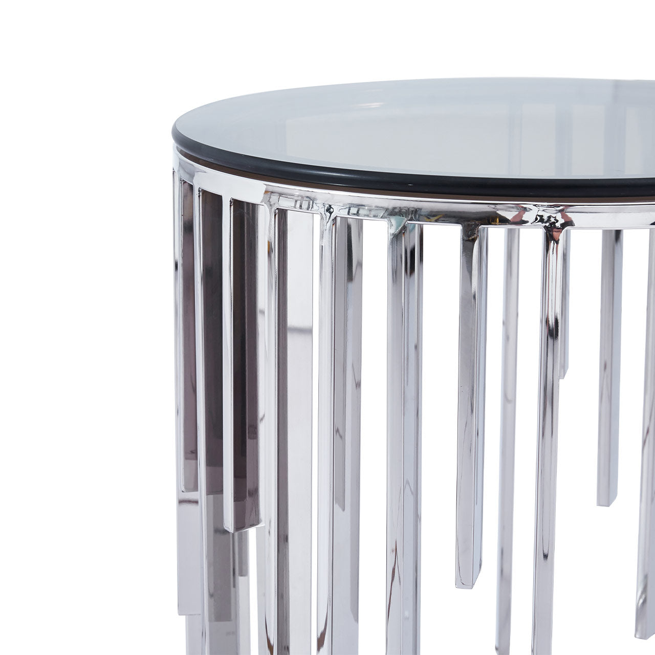gunmetal stainless steel end table