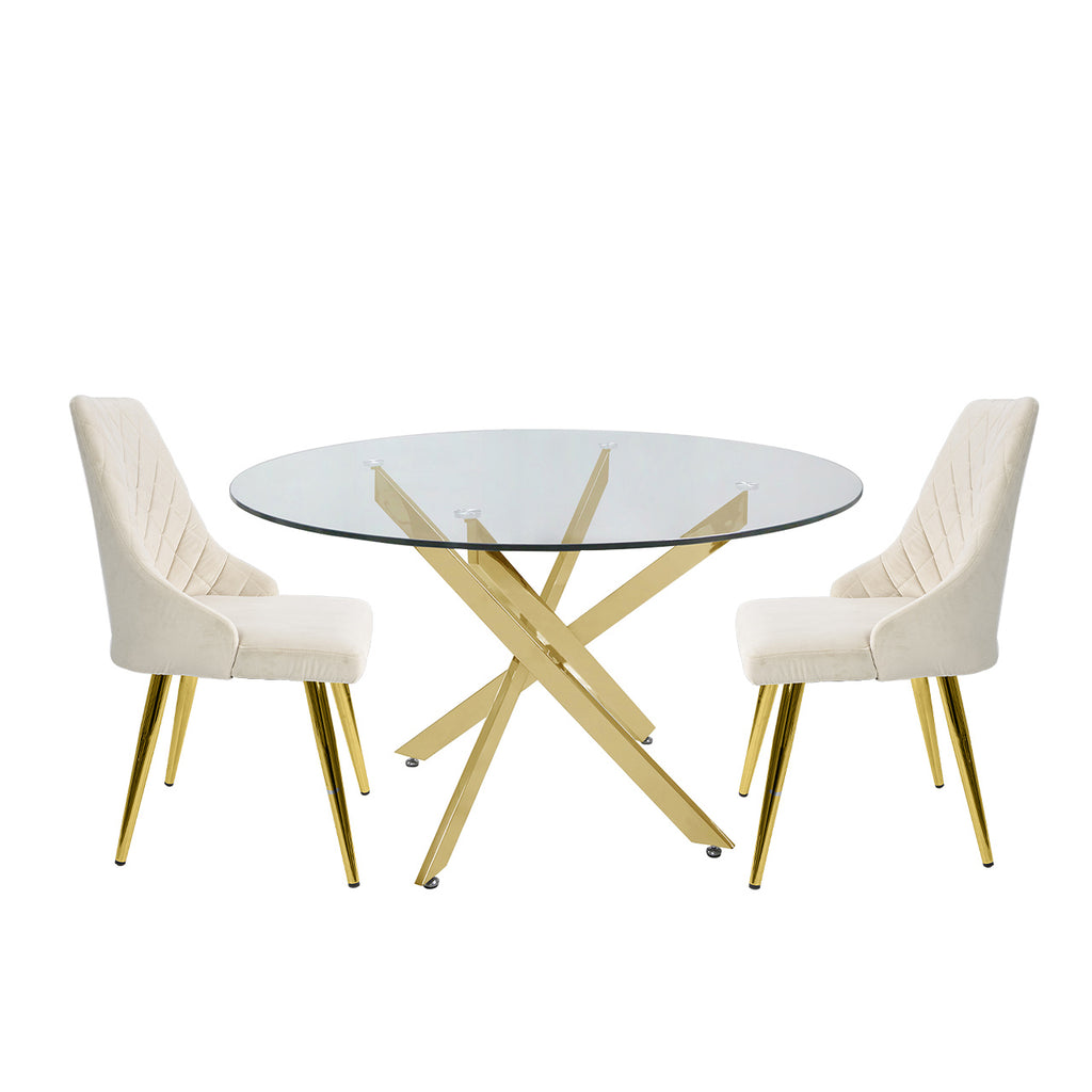round dining table set in dubai