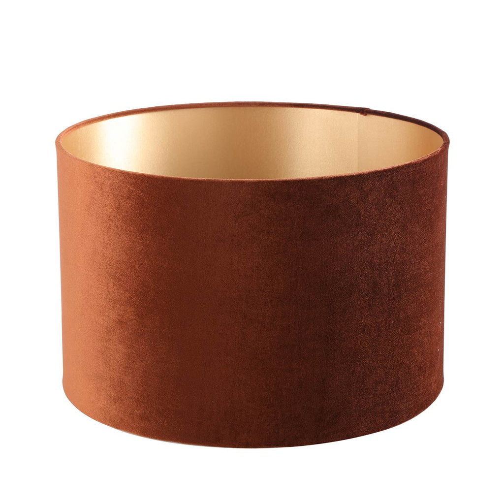 Red Copper Glass Table Lamp with Amber Velvet Shade