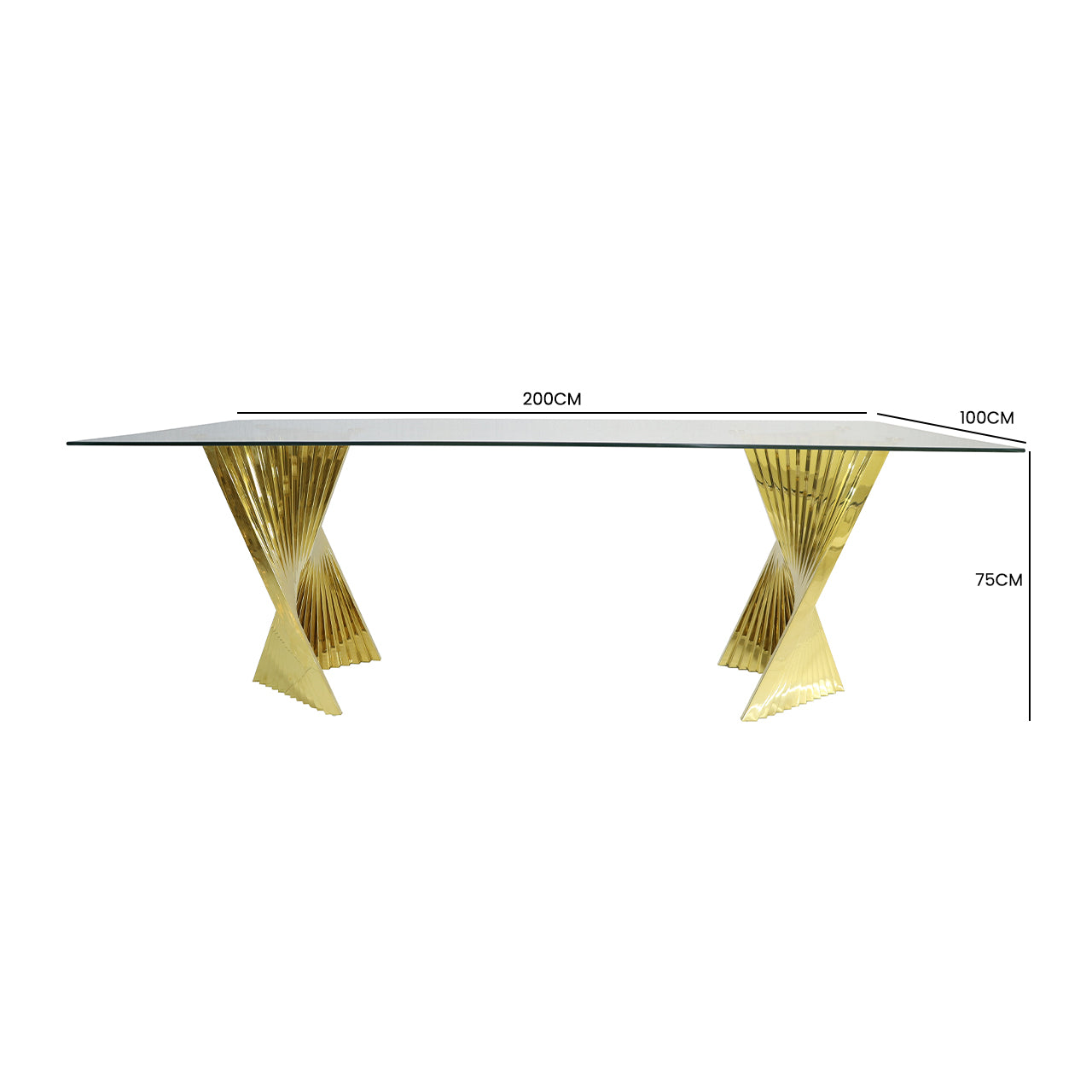 gold large 8 seater dining table