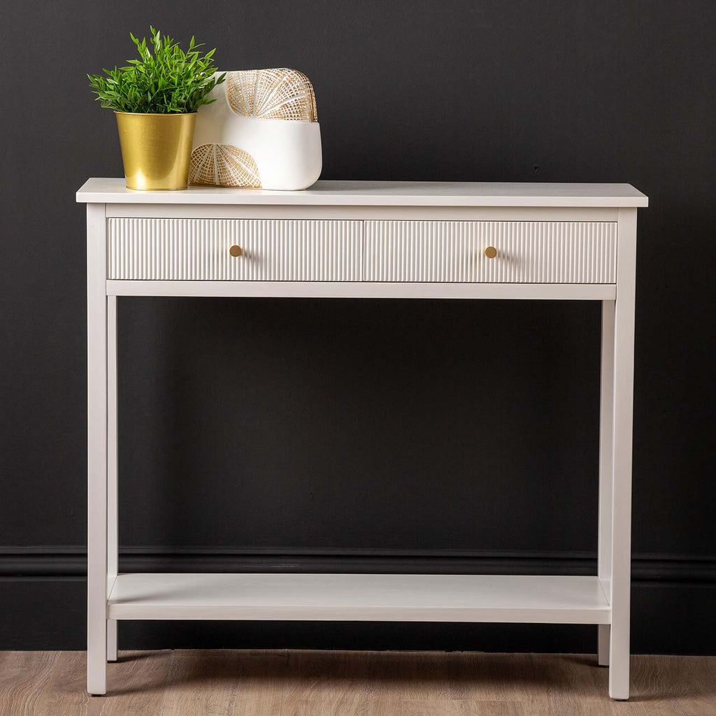 white console table