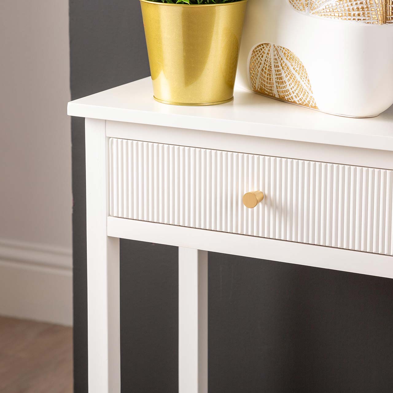 white console table