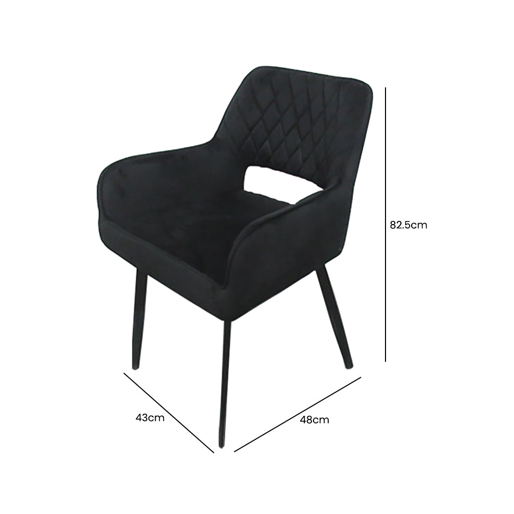 black velvet dining chair