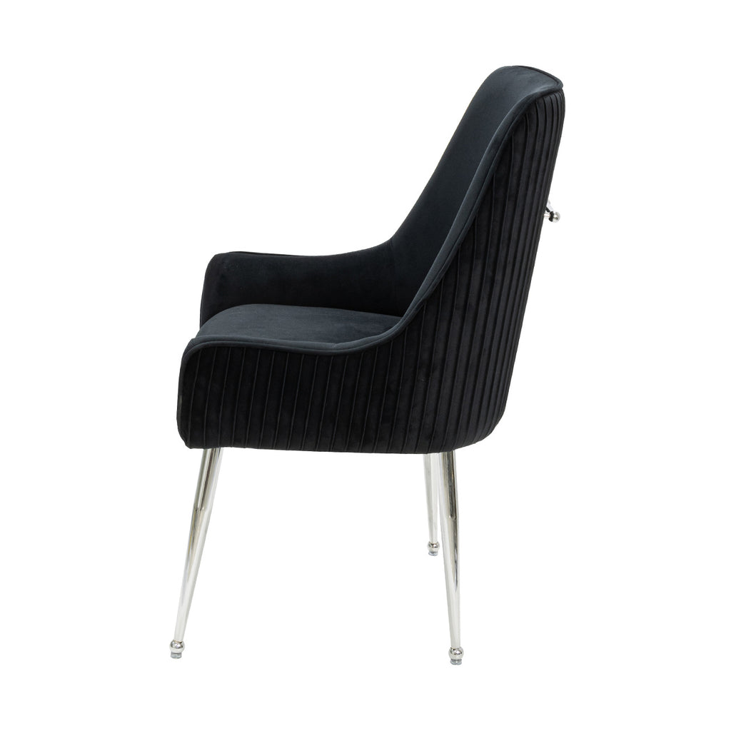 black chair with chrome legs