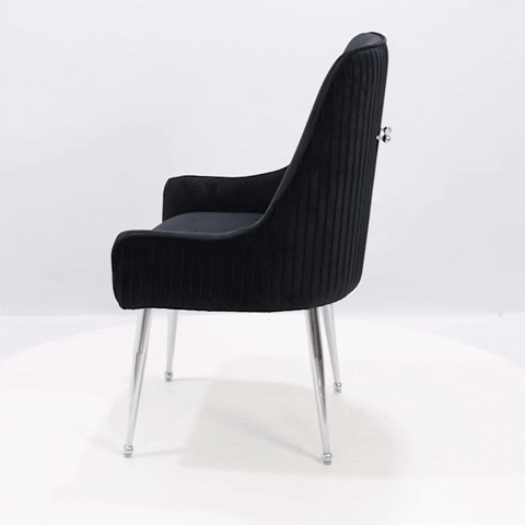 luxury velvet chair in black color