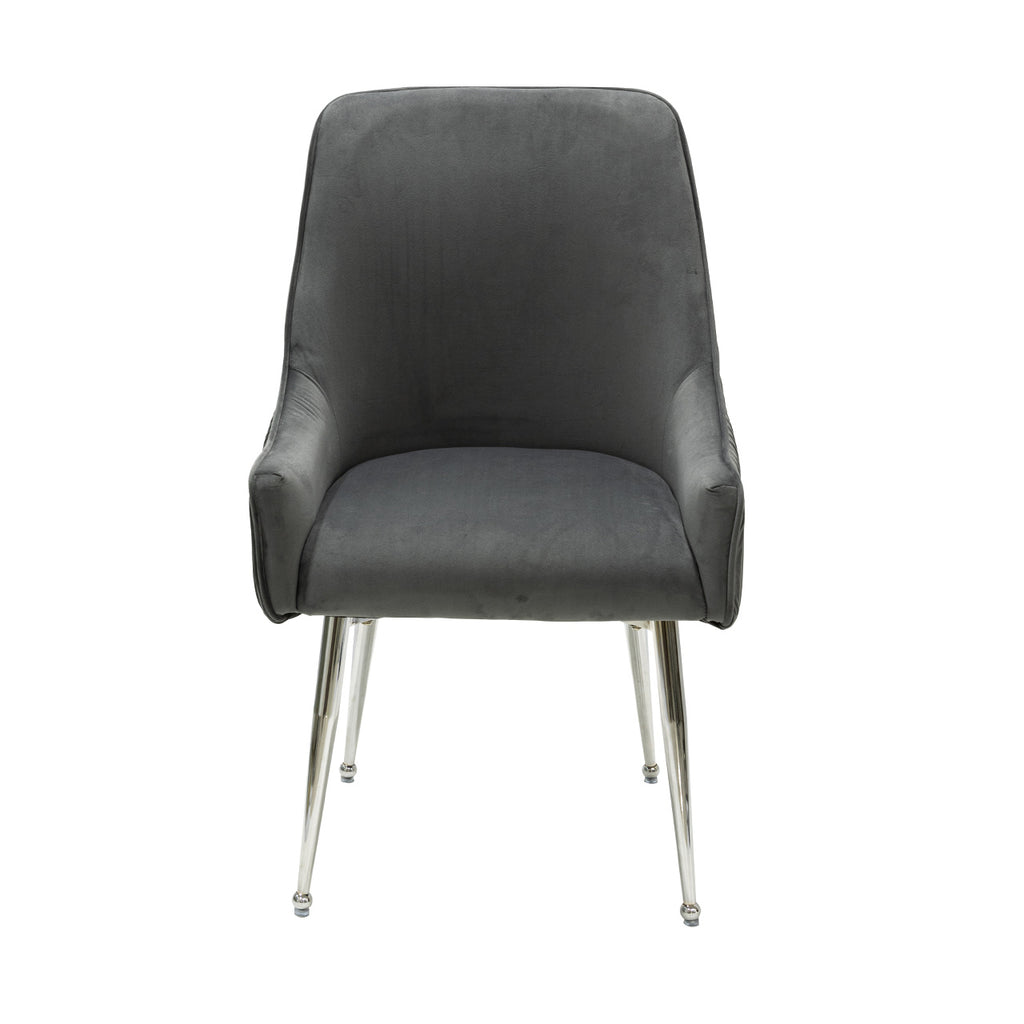 velvet chair in grey color