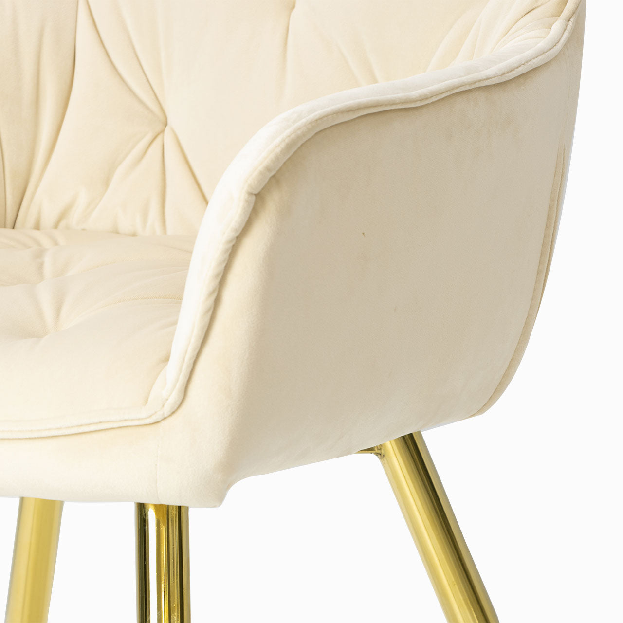 cream legs dining chair with gold legs