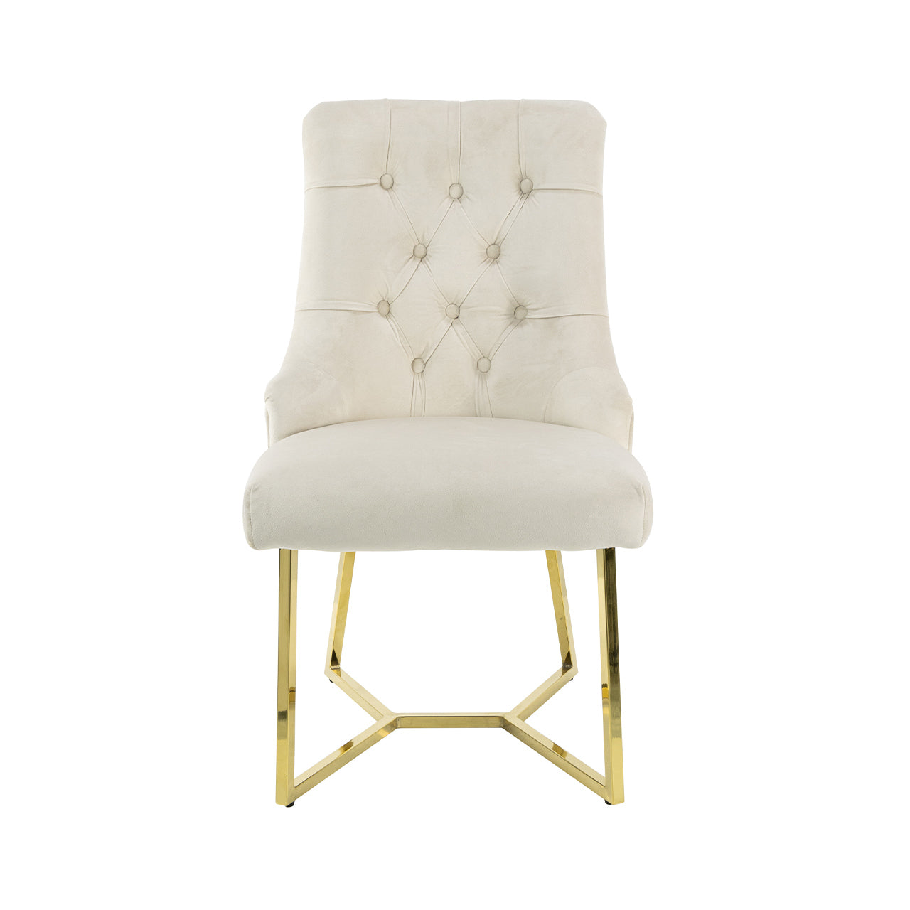 cream velvet luxury dining chair