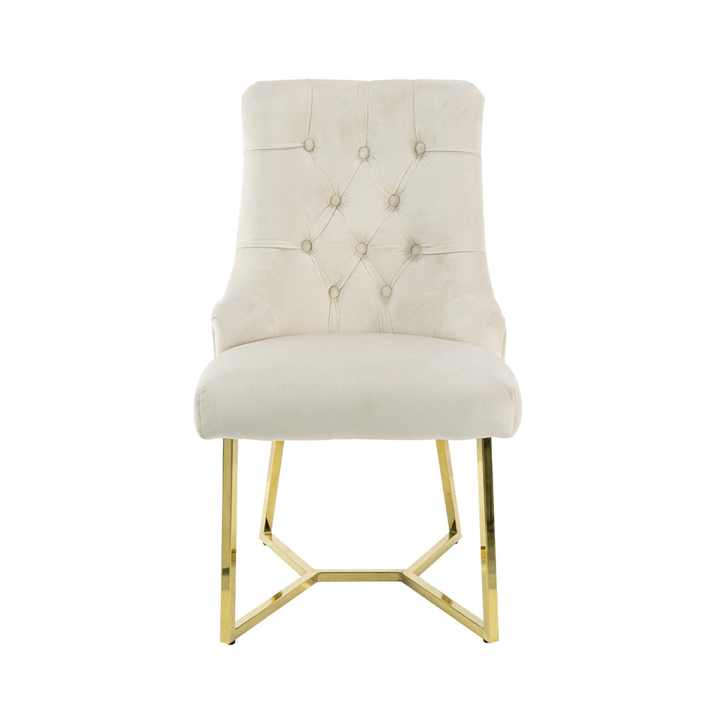 luxury cream velvet dining chair