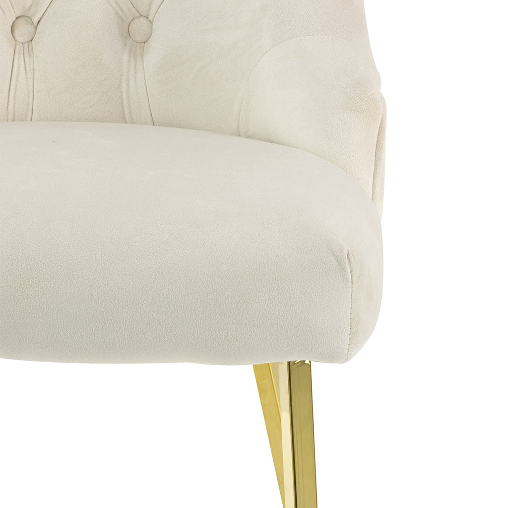 comfortable dining chair in cream color