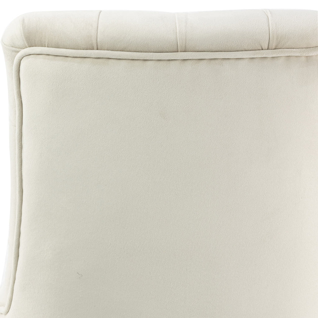 premium cream velvet chair