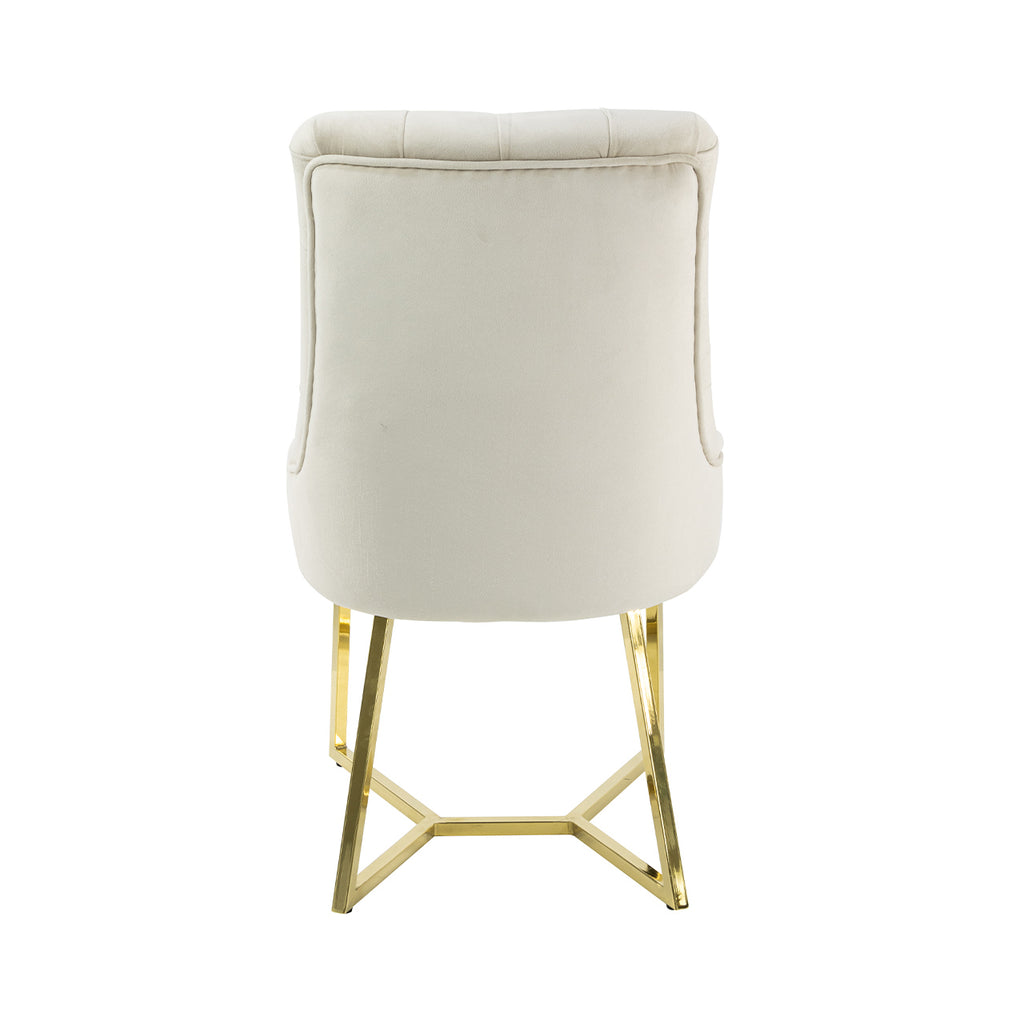 cream velvet chair with gold legs