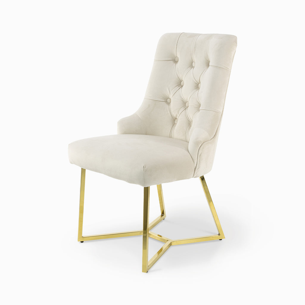 luxury cream velvet chair
