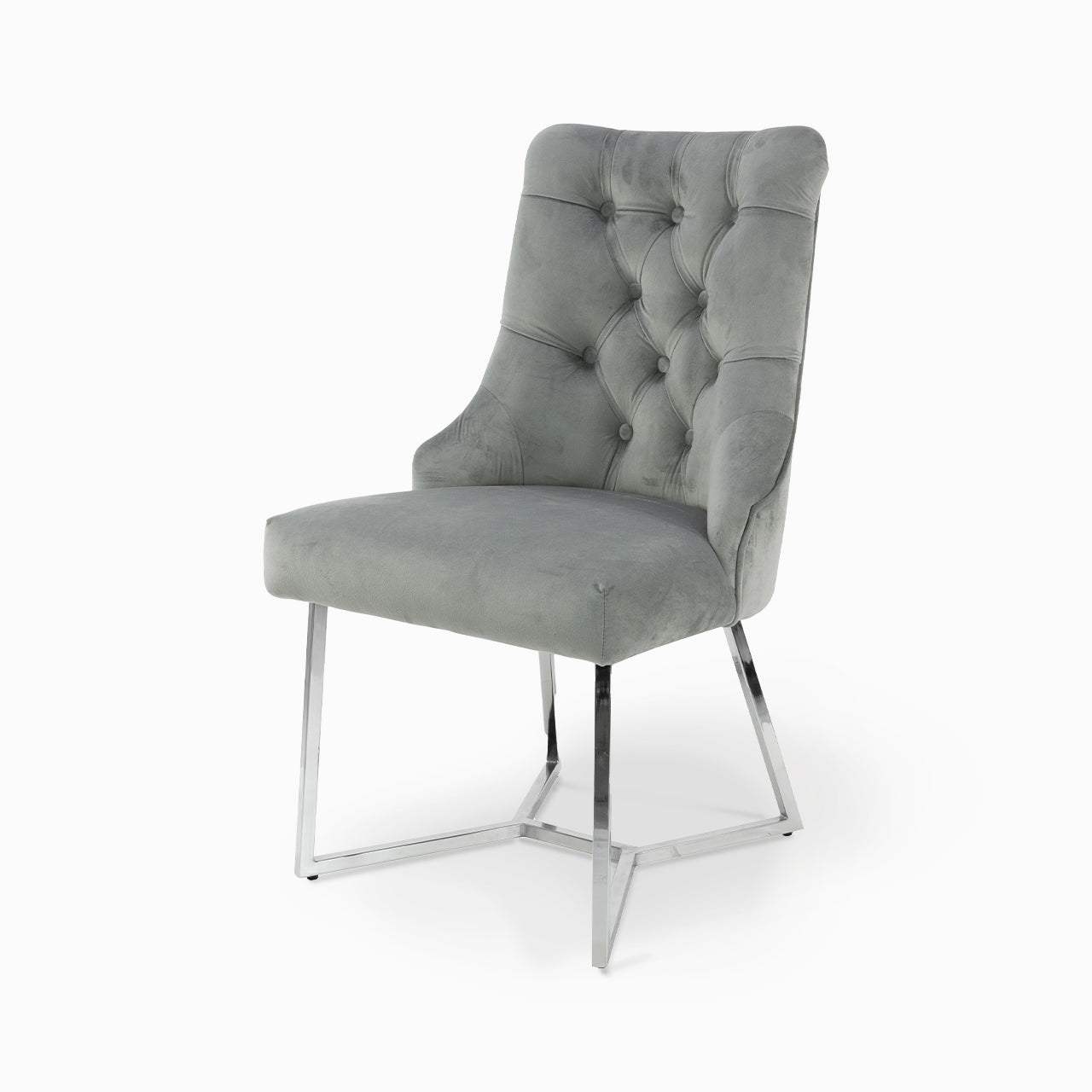 grey velvet dining chair