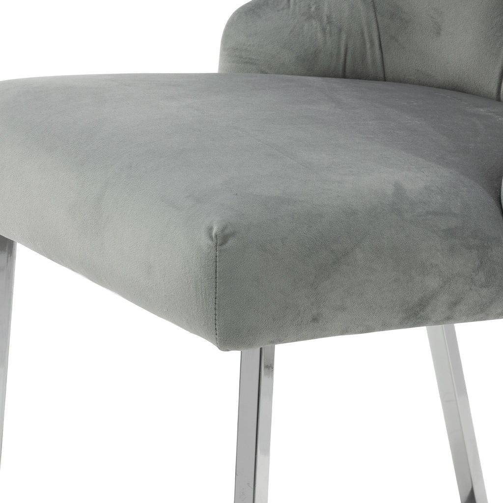 grey velvet luxury chair
