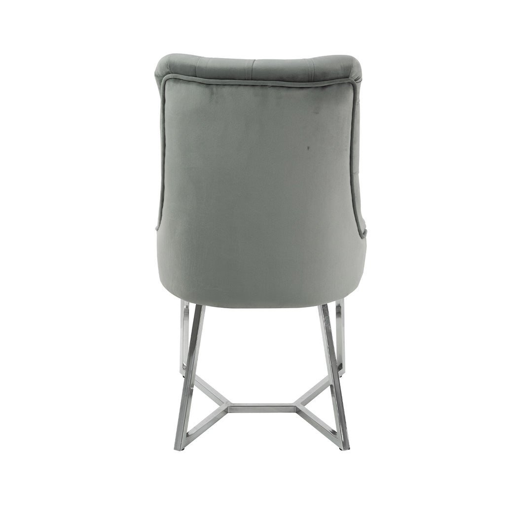 grey velvet dining chair