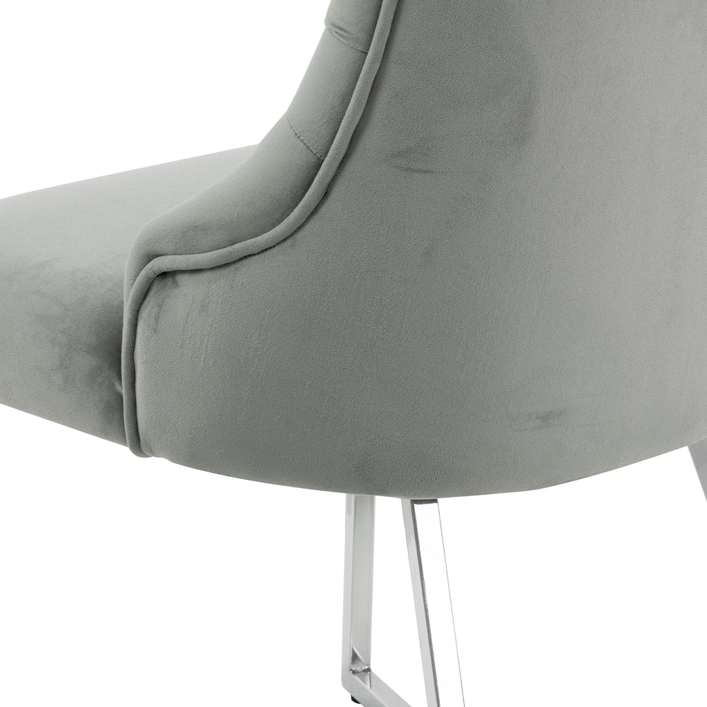 premium velvet grey dining chair