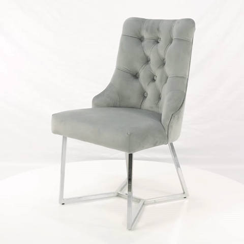 luxury grey velvet dining chair