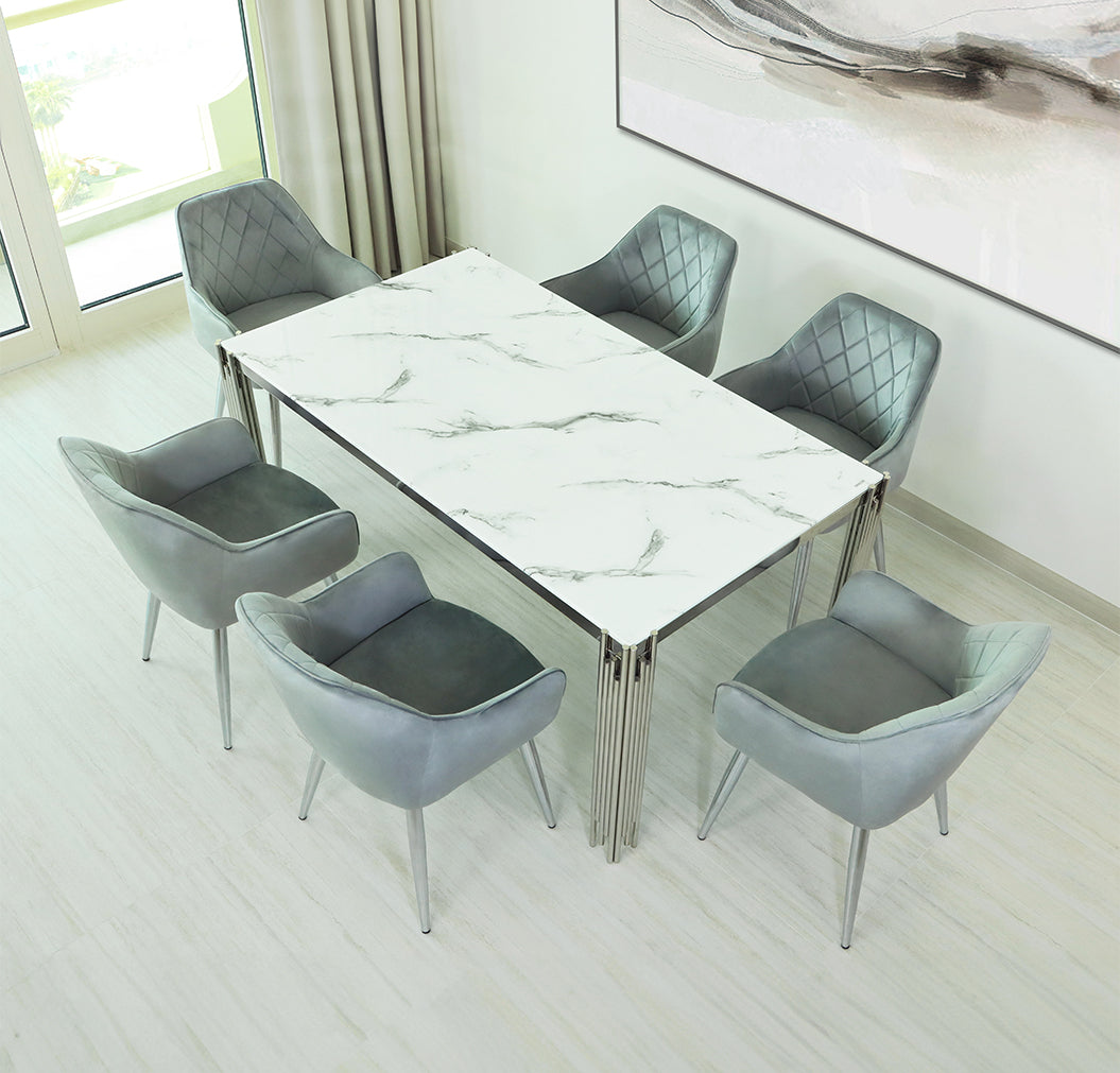 Leons Counter Height Table Dining Table Set Seater Seppio Chrome