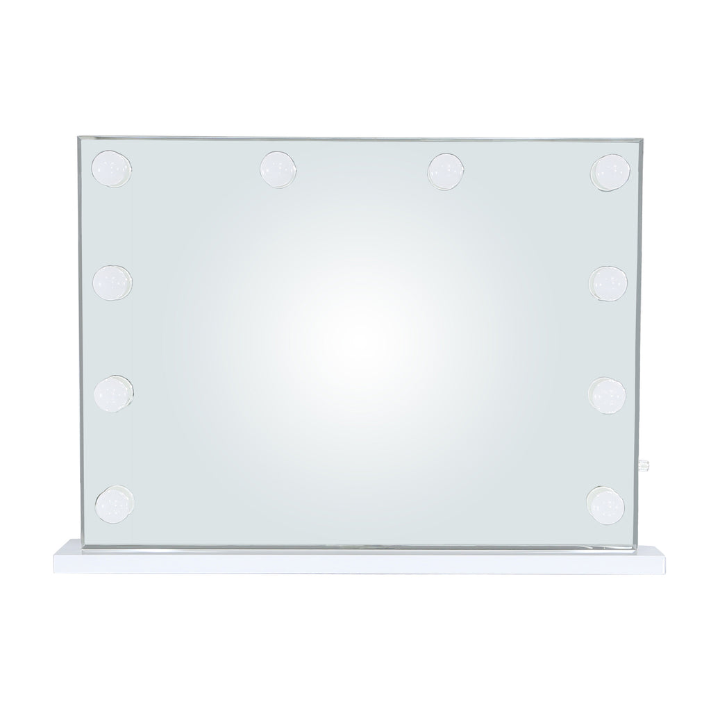 mirror with white led bulbs