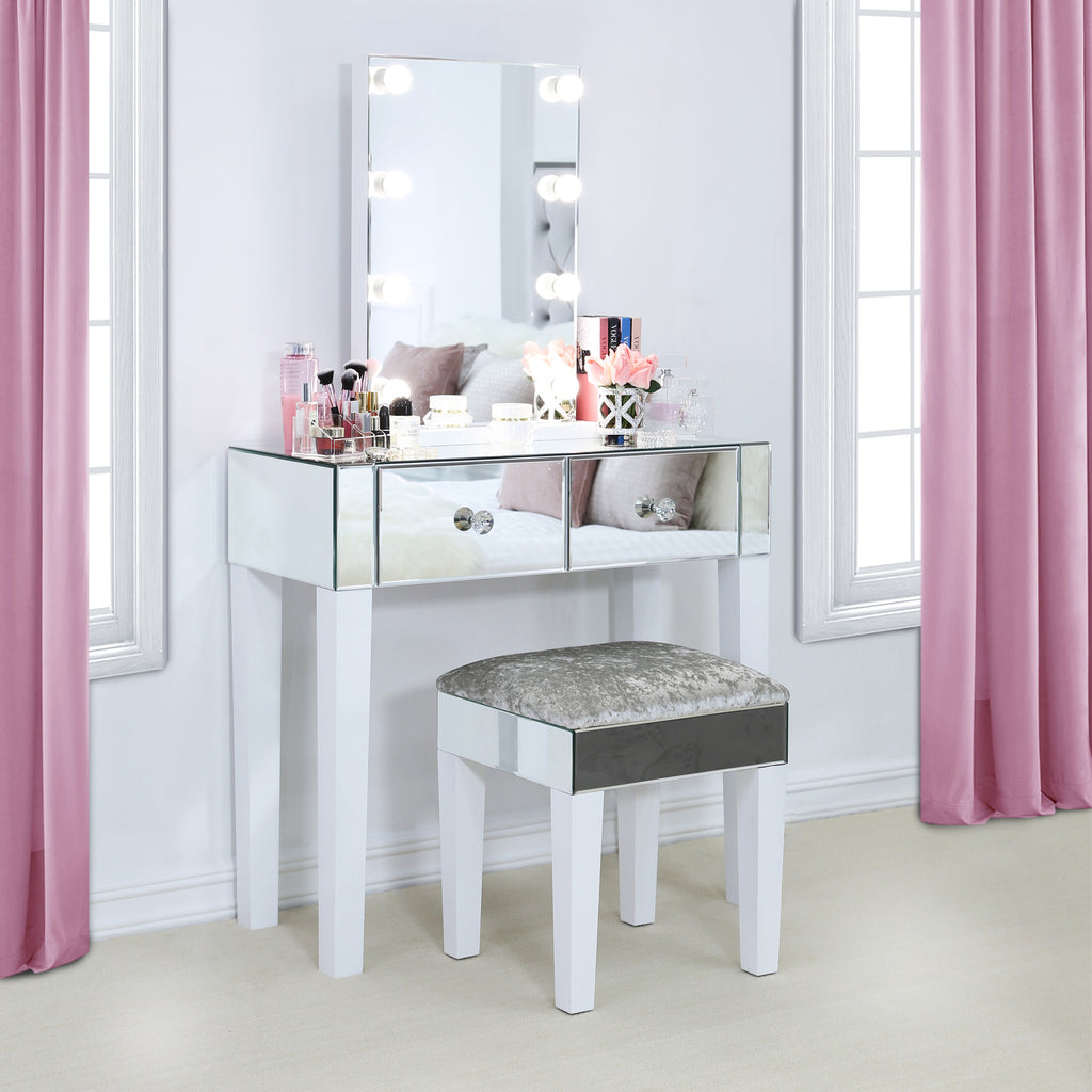 small dressing table set with portrait mirror
