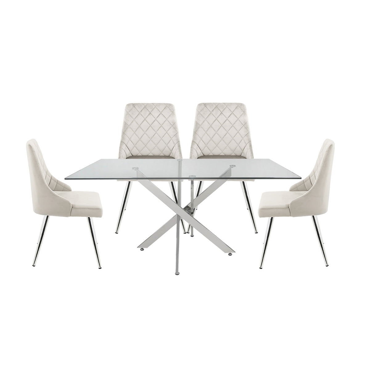 Chairs with glass table best sale
