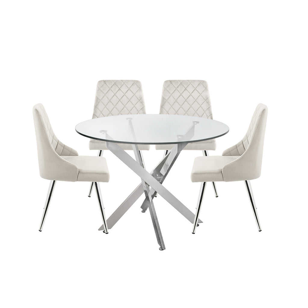 glass dining table set 4 seater