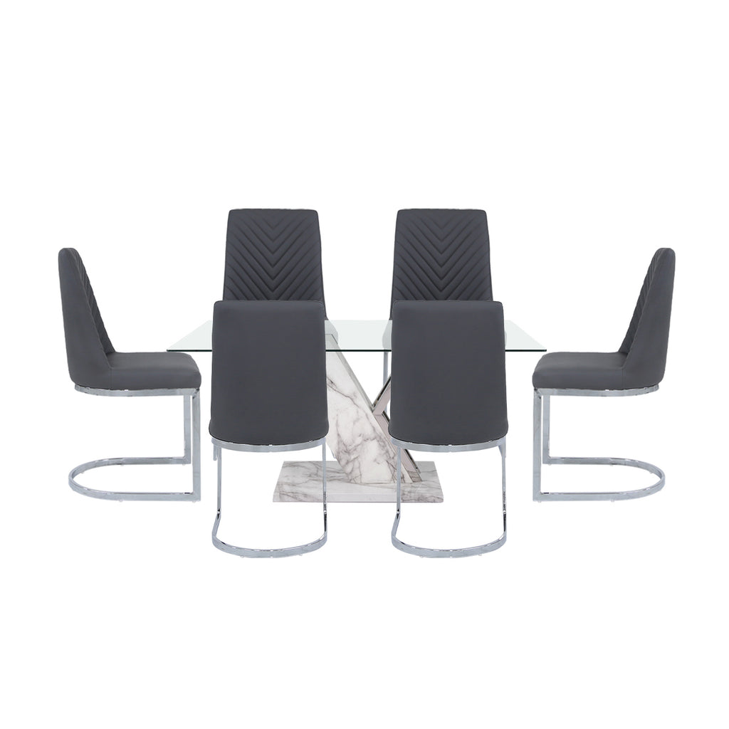 glass dining table set 6 seater