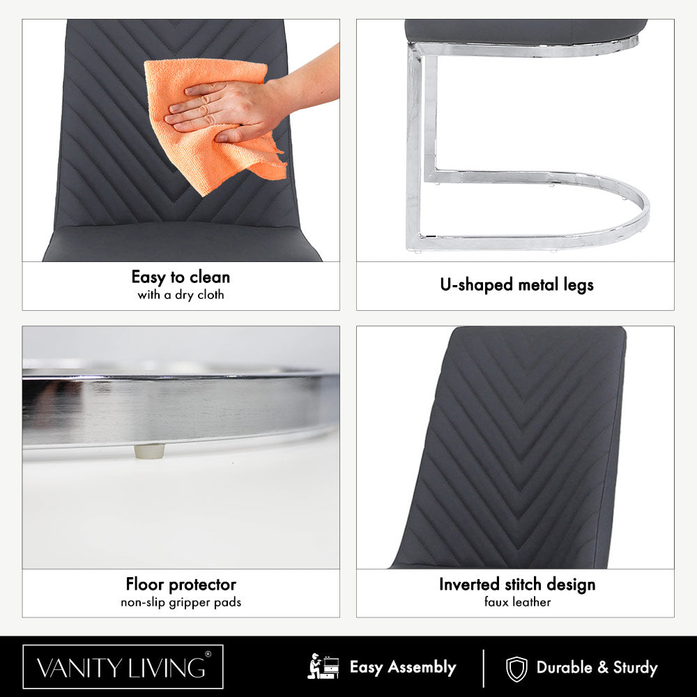 Luxurious Canelli Grey Dining Room Chair – VANITY LIVING