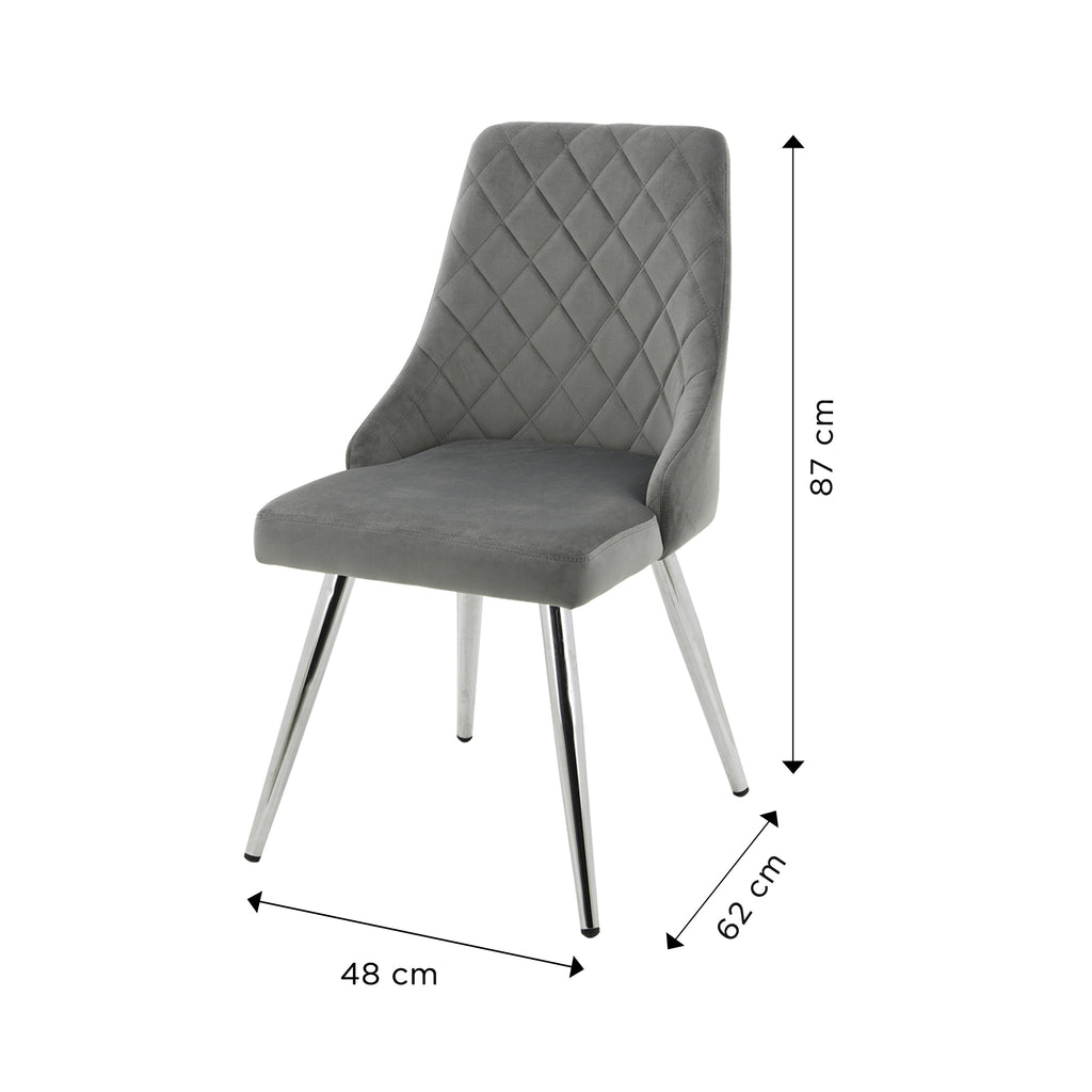 Bundle of 6pcs Milan Grey - Dining Chair - VANITY LIVING
