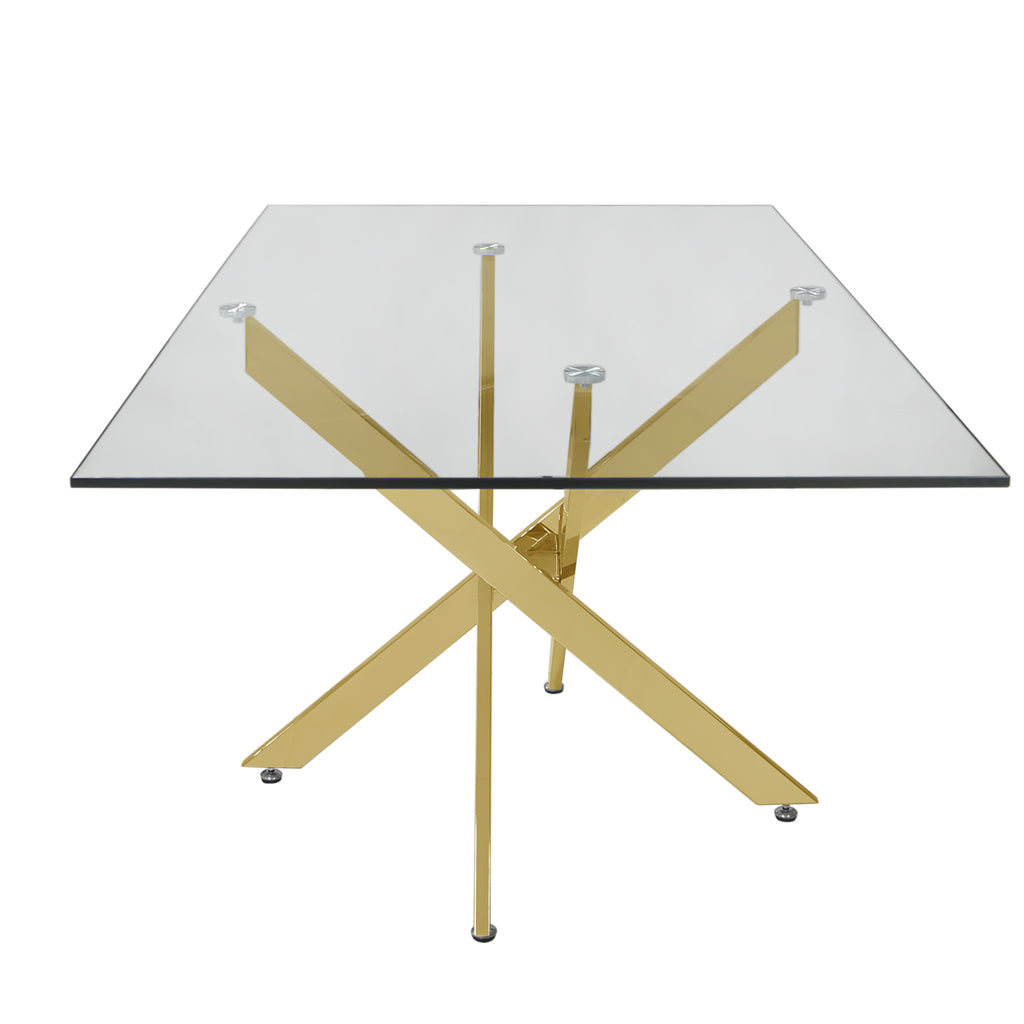 rectangular glass dining table