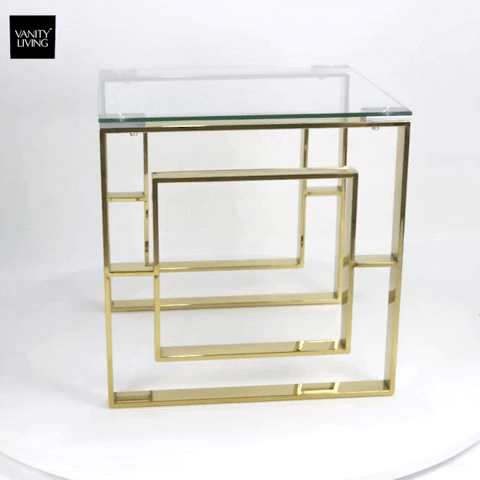 Gold glass hot sale bedside table