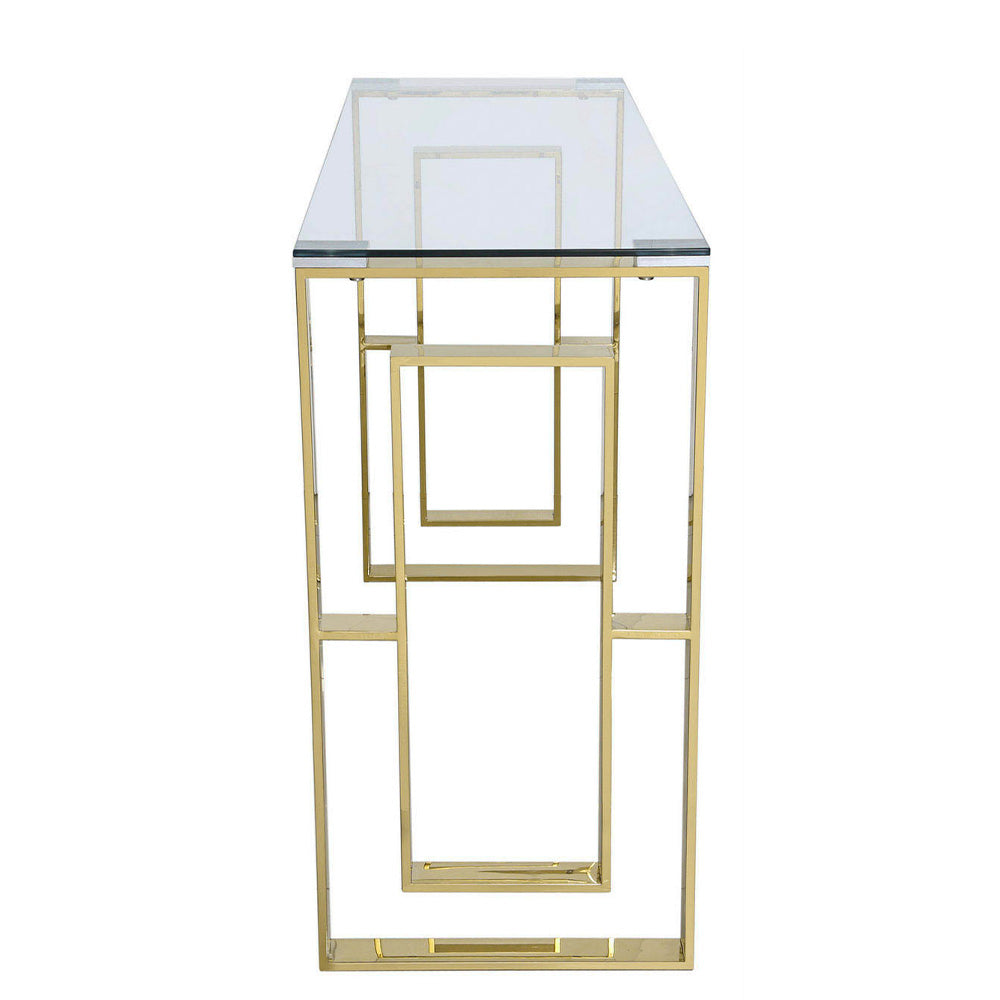 Small glass store entryway table