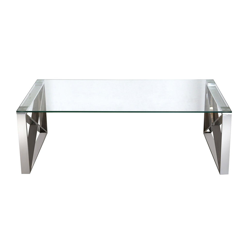 Living Room Set of 3 - Madrid Chrome Two Side Tables + Coffee Table - VANITY LIVING