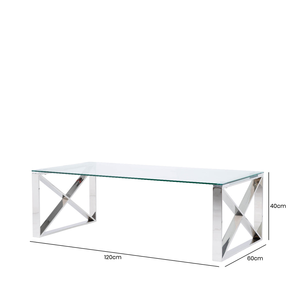 chrome coffee table