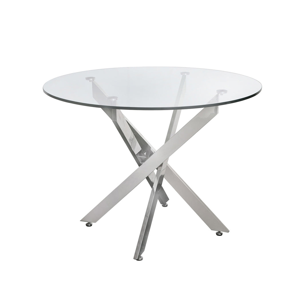 round shape glass dining table