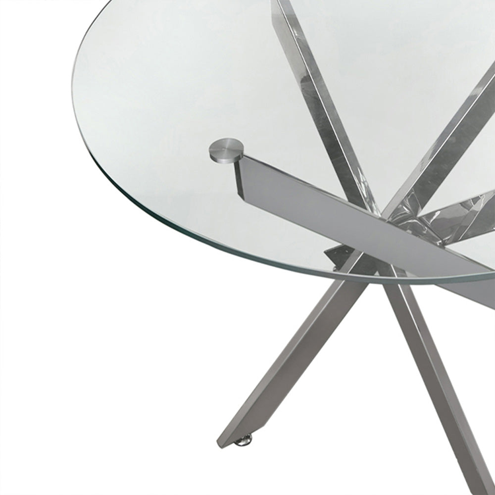 round shape glass dining table