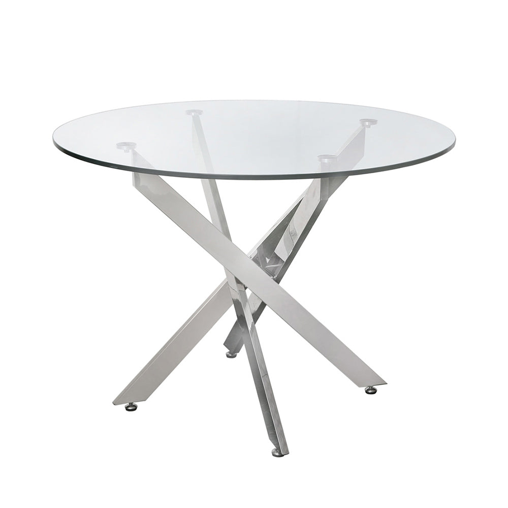 glass top round dining table