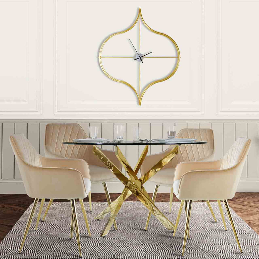 gold glass dining table