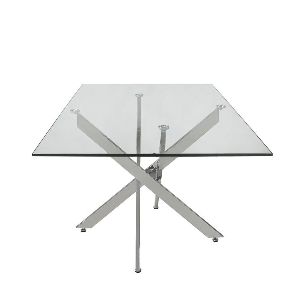 rectangular glass top dining table 