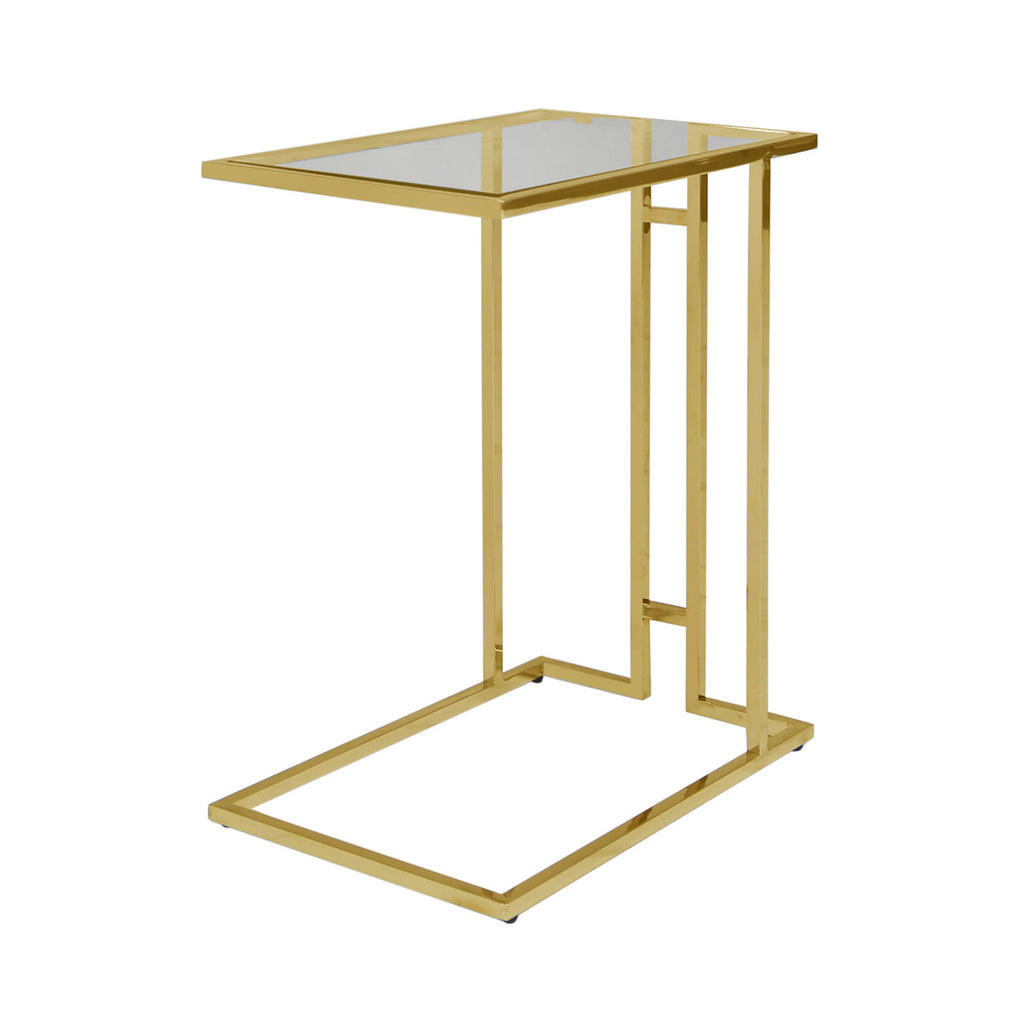 gold sofa table with glass top