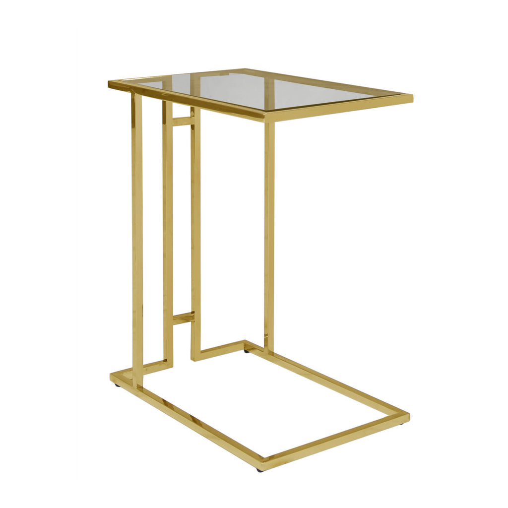 glass top gold sofa table