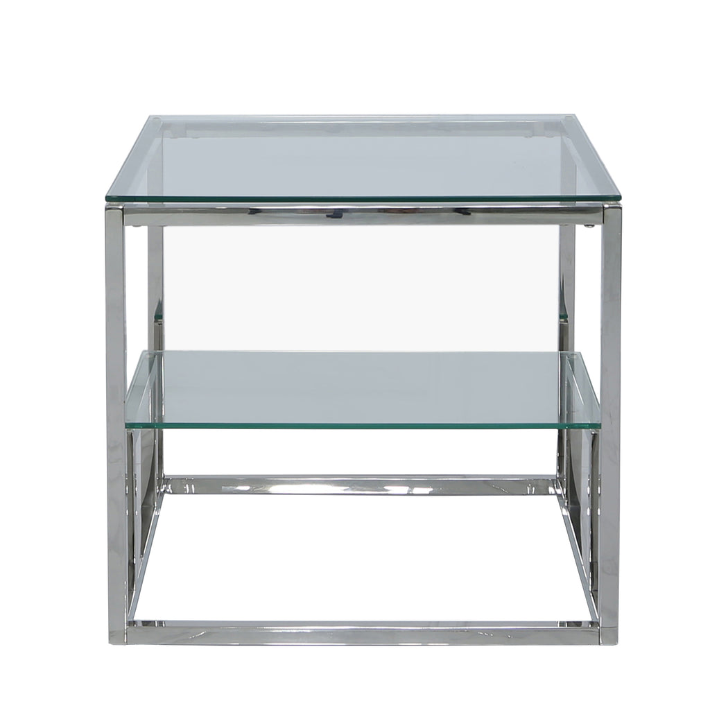 Valencia 2-Tier Chrome - Side Tables - VANITY LIVING