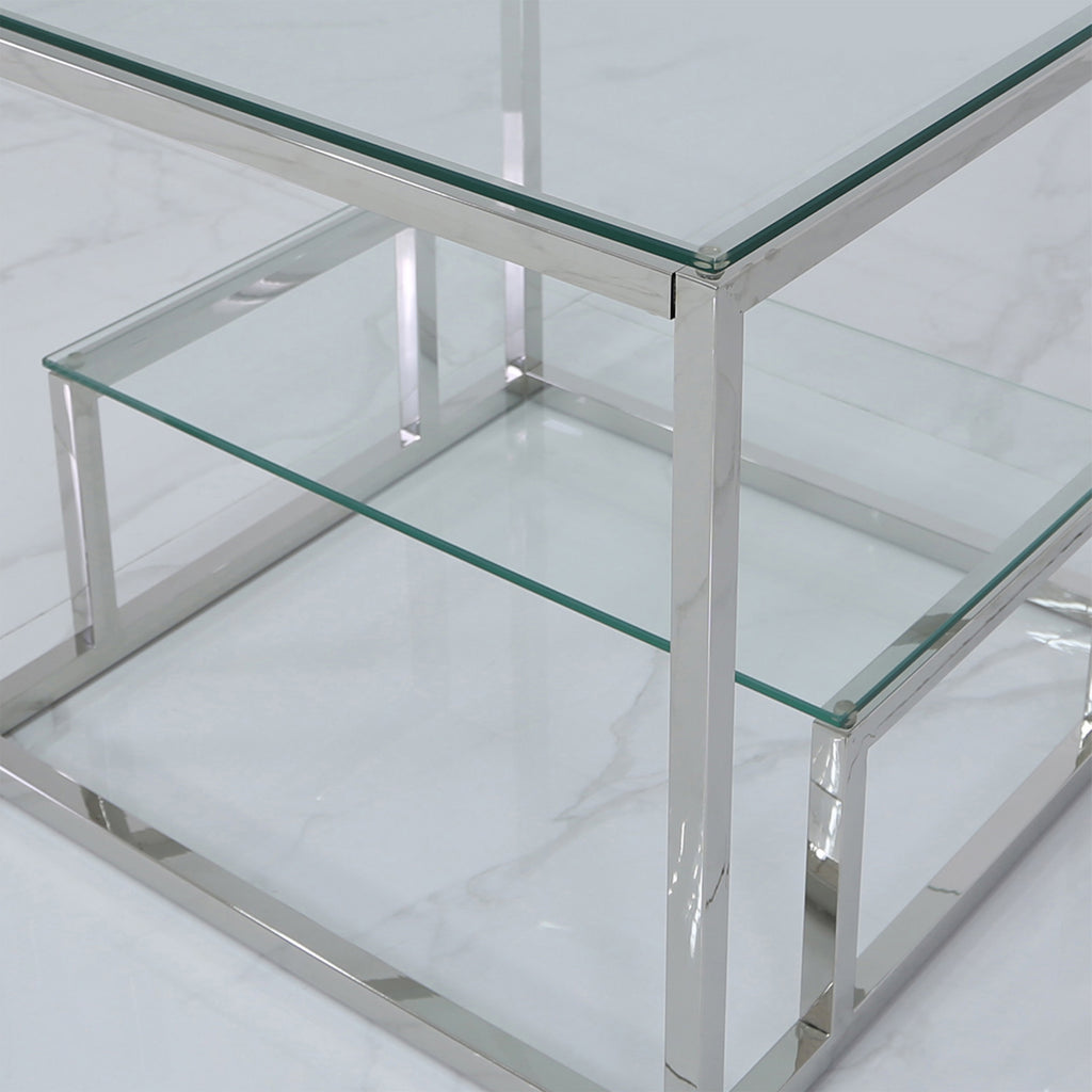 Valencia 2-Tier Chrome - Side Tables - VANITY LIVING