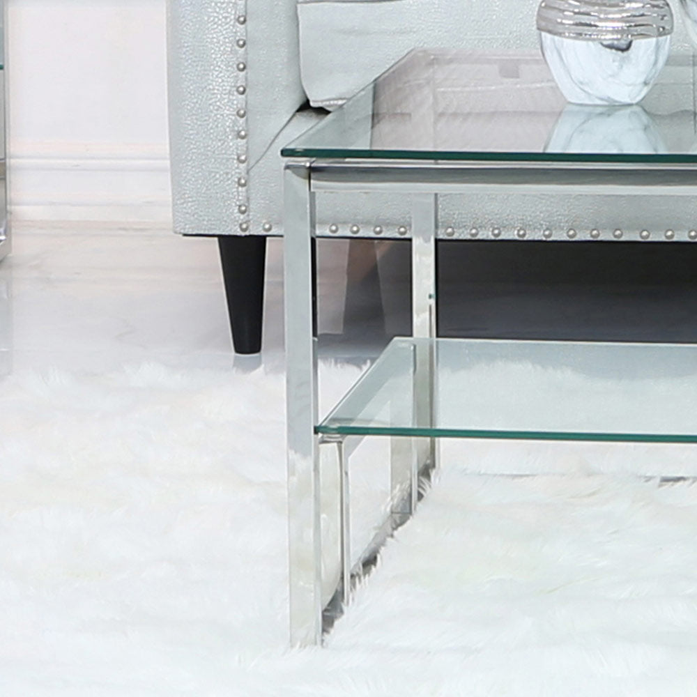 chrome colored coffee table in Dubai